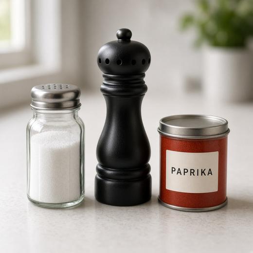 Соль, перец и паприка